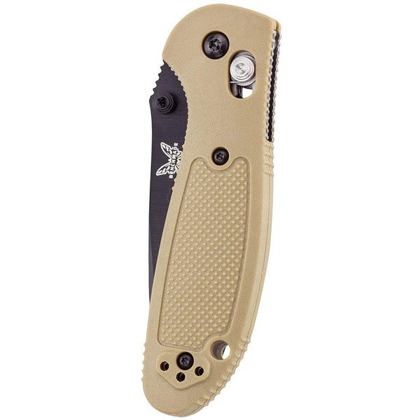 Benchmade Mini-Griptilian 556BKSN, Black Plain, Sand