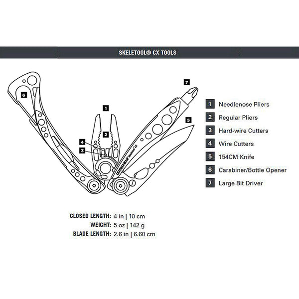 Leatherman Skeletool RX, Red with Nylon Sheath