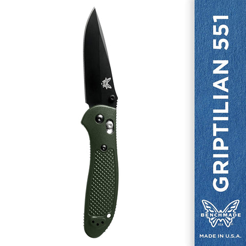 Benchmade Griptilian 551BKOD, Black Coated, Olive