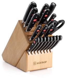 WÜSTHOF Classic Twenty Piece Knife Block Set | 20-Piece German Knife Set | Precision Forged High Carbon Stainless Steel Kitchen Knife Set with 17 Slot Block – Model 8620