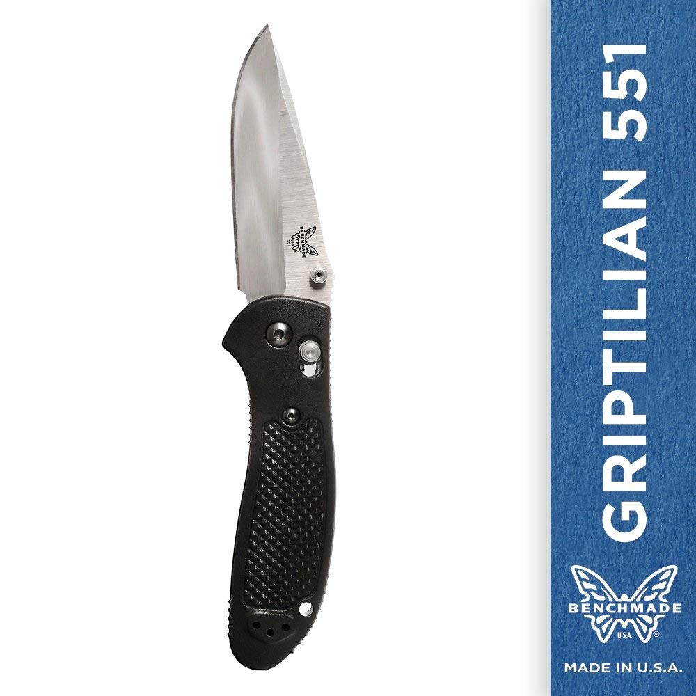 Benchmade Griptilian 551, Satin, Plain, Black