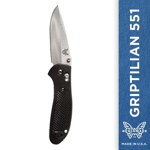 Benchmade Griptilian 551, Satin, Plain, Black